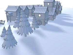 cartoon village 3D Model