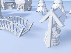 cartoon village 3D Model