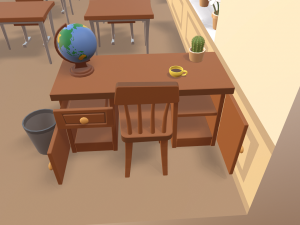 cartoon classroom 3D Model