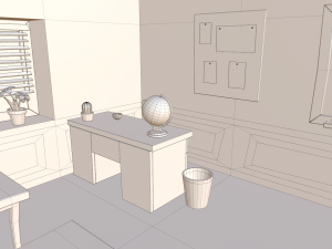 cartoon classroom 3D Model