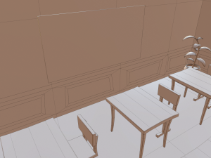 cartoon classroom 3D Model