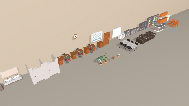 cartoon office Model 3D .c4d .max .obj .3ds .fbx .stl .blend 