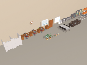 cartoon office Model 3D