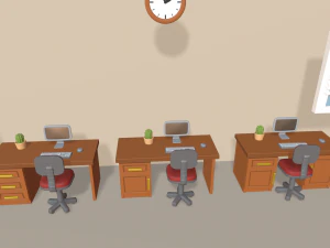 만화 사무실 3D 모델