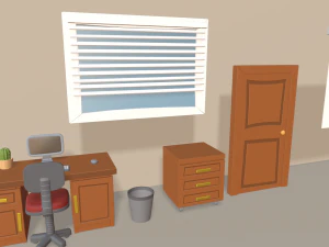 만화 사무실 3D 모델