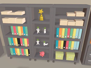 만화 사무실 3D 모델