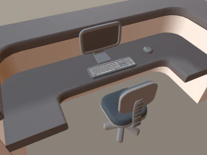 만화 사무실 3D 모델