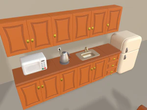 만화 사무실 3D 모델