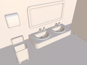 cartoon office Model 3D