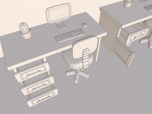 cartoon office Model 3D