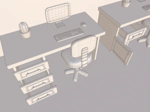 만화 사무실 3D 모델