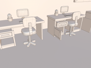 cartoon office Model 3D