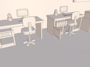 만화 사무실 3D 모델