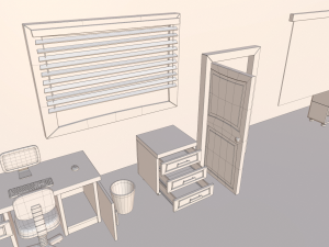 cartoon office Model 3D