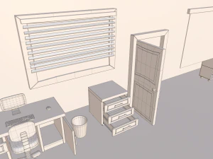 만화 사무실 3D 모델