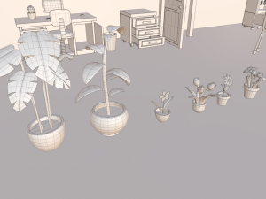 cartoon office Model 3D