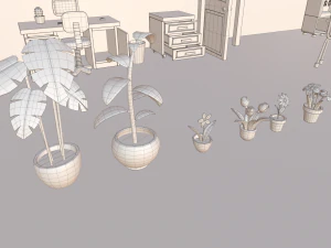 만화 사무실 3D 모델