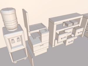 cartoon office Model 3D