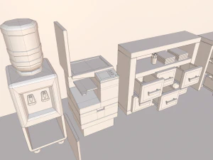 만화 사무실 3D 모델