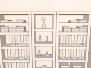 만화 사무실 3D 모델