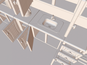 cartoon office Model 3D