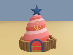 cartoon sea village Modelo 3D