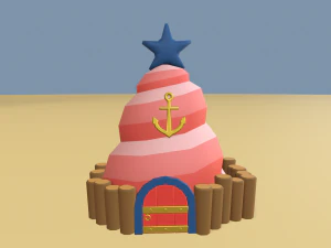 cartoon sea village 3D Model