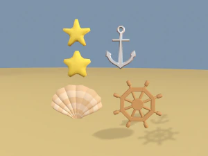 cartoon sea village 3D Model