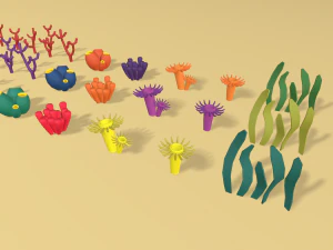 cartoon sea village 3D Model