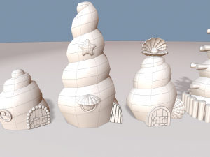 cartoon sea village Modelo 3D