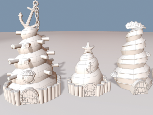 cartoon sea village Modelo 3D