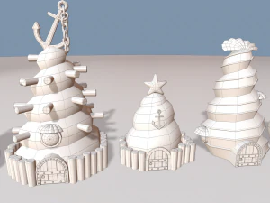 cartoon sea village 3D Model