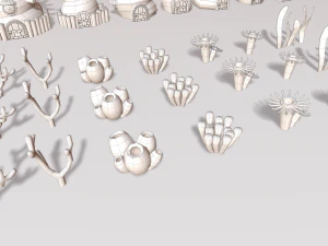 cartoon sea village 3D Model