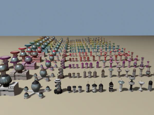 dessin anim&eacute; science-fiction ville low-poly Modèle 3D