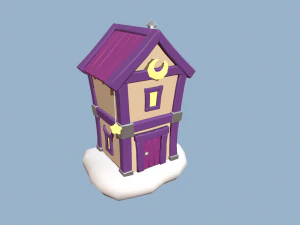 desenhos animados casas sol e lua Modelo 3D