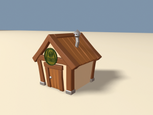 cartoon houses four elements Modelo 3D
