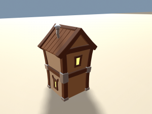 cartoon houses four elements Modelo 3D