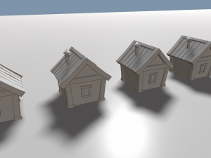 cartoon houses four elements Modelo 3D