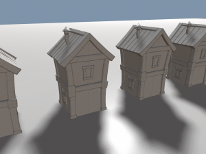 cartoon houses four elements Modelo 3D