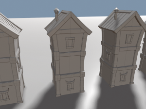 cartoon houses four elements Modelo 3D