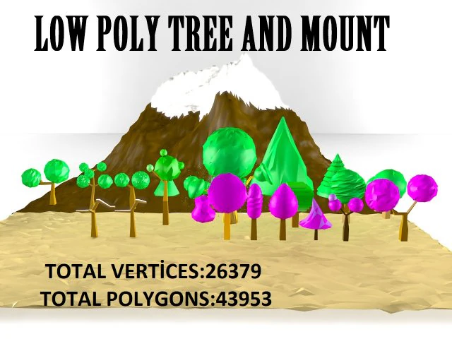 tree and mount 3D Model .c4d .max .obj .3ds .fbx .stl .blend 