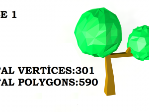 tree and mount 3D 模型