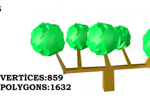 tree and mount 3D Model
