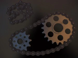 high end gear and chain 4k textures 3D Model