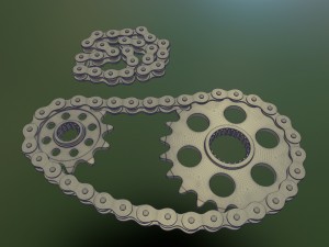high end gear and chain 4k textures Modelo 3D