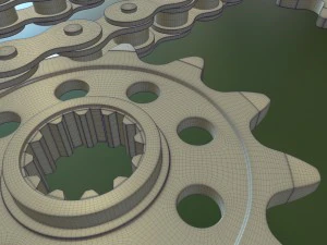 high end gear and chain 4k textures 3D Model