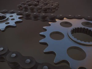 high end gear and chain 4k textures 3D Model