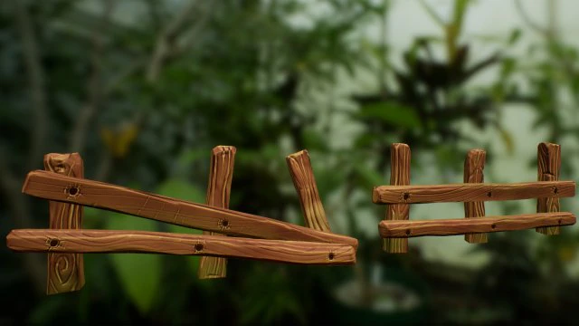old wooden fence 3D Model .c4d .max .obj .3ds .fbx .stl .blend 