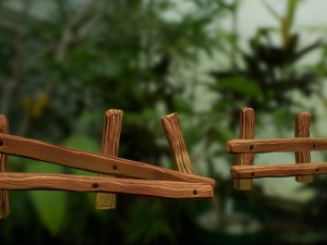 old wooden fence 3D Model