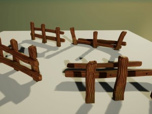 old wooden fence 3D Model